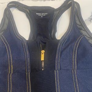 Herve Leger Black and Navy Tank Top